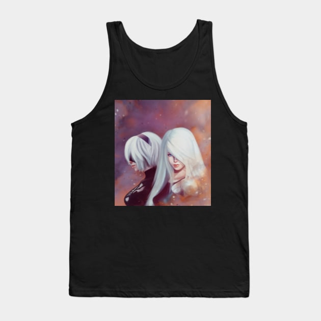 Nier Automata 2b & a2 Tank Top by Purplehate